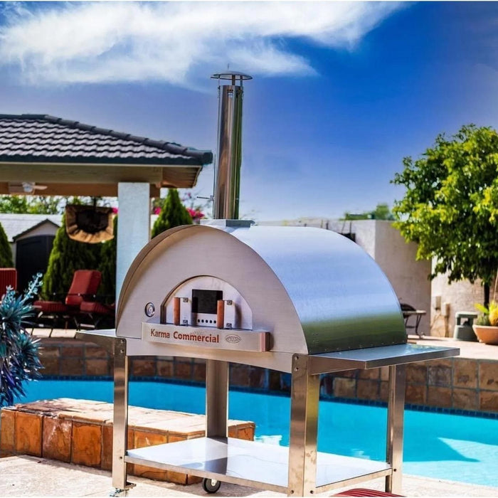WPPO Stainless Steel Cart for Karma 55-in Wood Fired Pizza Oven - WKCT-4S