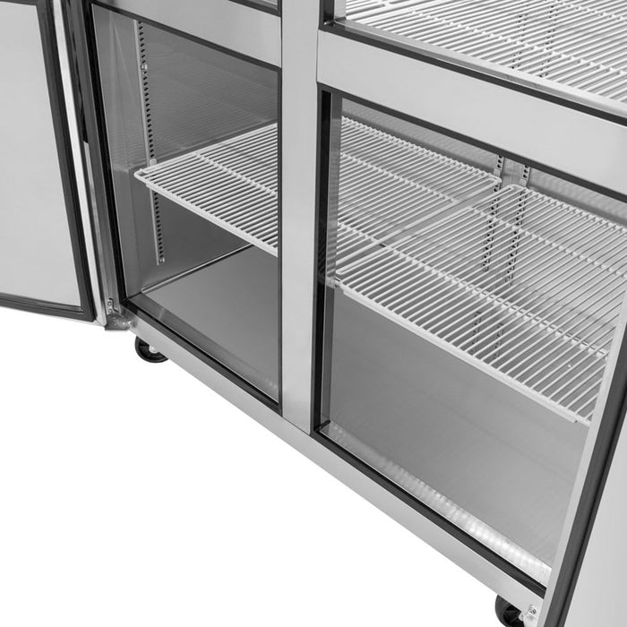 Turbo Air M3R47-4-N 51 3/4" Two Section Reach In Refrigerator, (4) Left/Right Hinge Solid Doors, 115v