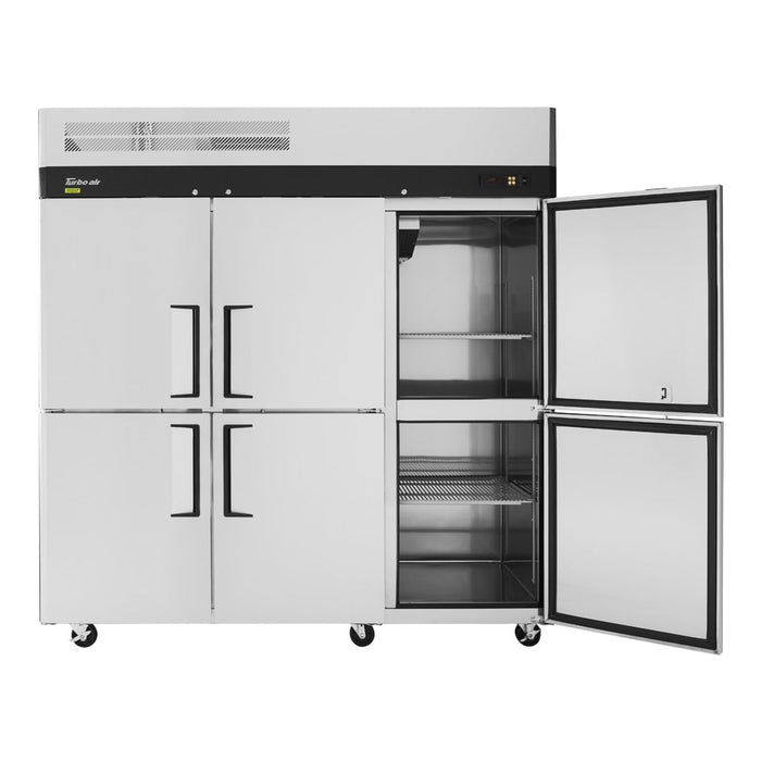 Turbo Air M3R72-6-N 77 3/4" Three Section Reach In Refrigerator, (6) Left/Right Hinge Solid Doors, 115v
