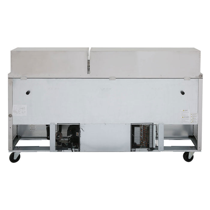 Turbo Air MST-72-30-N 73" M3 Series Mega Top Sandwich/Salad Prep Table w/ Refrigerated Base, 115v