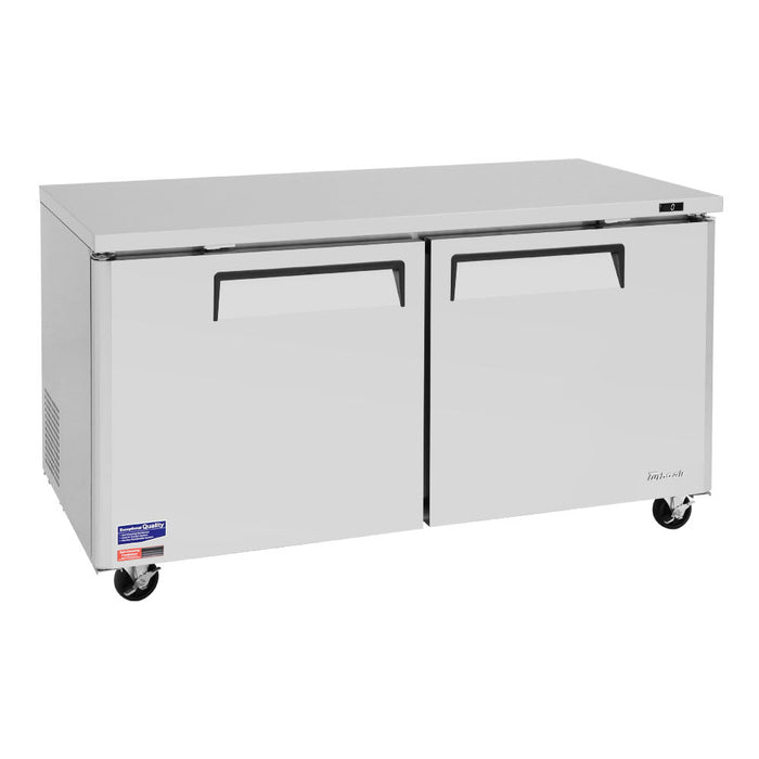 Turbo Air MUR-60-N 60 1/4" W Undercounter Refrigerator w/ (2) Section & (2) Door, 115v