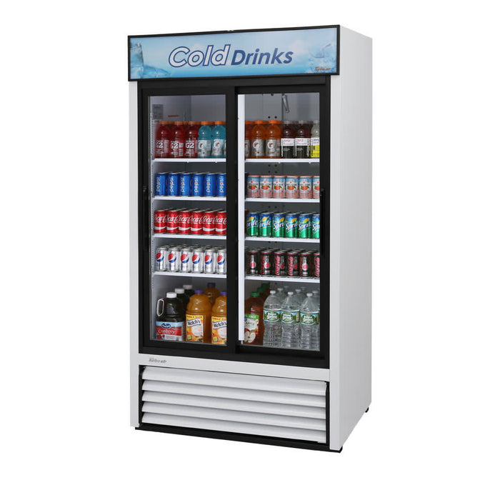 Turbo Air TGM-35R-N 41" TGM Series Two Section Glass Door Merchandiser - (2) Sliding Doors, White, 115v