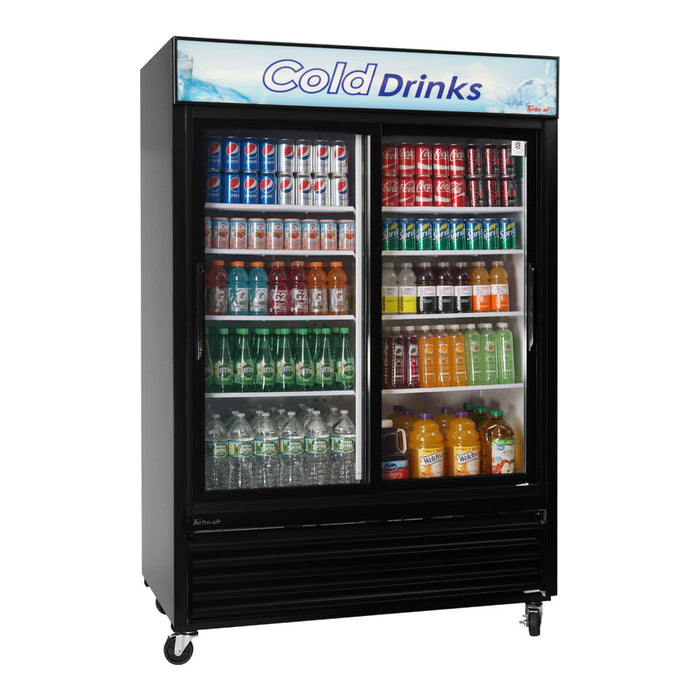 Turbo Air TGM-48R-N 56" TGM Series Two Section Glass Door Merchandiser - (2) Sliding Doors, 115v