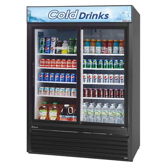 Turbo Air TGM-48R-N 56" TGM Series Two Section Glass Door Merchandiser - (2) Sliding Doors, 115v
