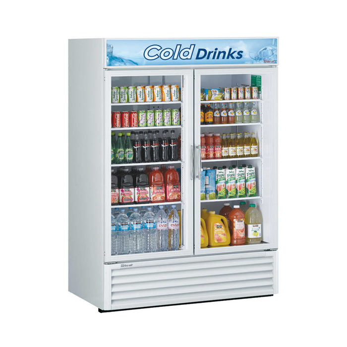 Turbo Air TGM-50RS-N 56" TGM Series Two Section Glass Door Merchandiser - (2) Left/Right Hinge Doors, 115v