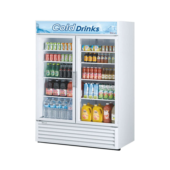 Turbo Air TGM-50RS-N 56" TGM Series Two Section Glass Door Merchandiser - (2) Left/Right Hinge Doors, 115v
