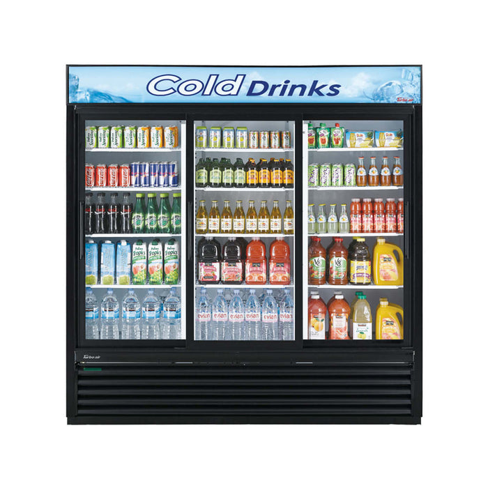 Turbo Air TGM-69R-N 78" TGM Series Three Section Glass Door Merchandiser - (3) Sliding Doors, 115v