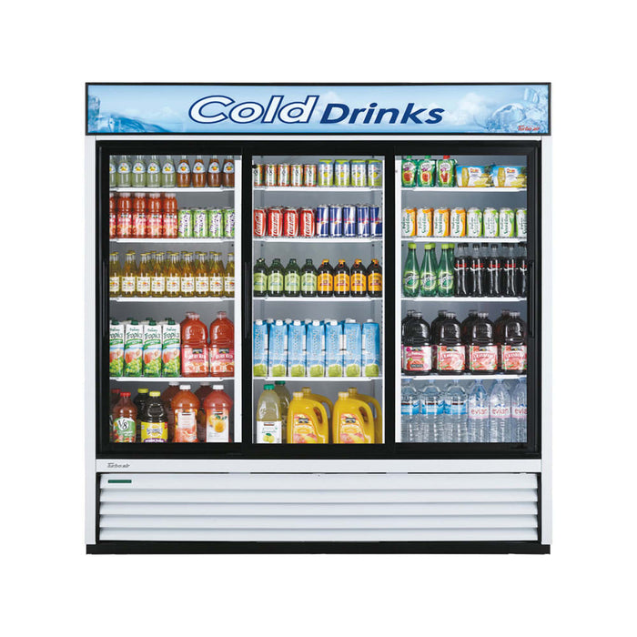 Turbo Air TGM-69R-N 78" TGM Series Three Section Glass Door Merchandiser - (3) Sliding Doors, 115v