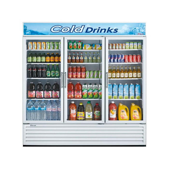 Turbo Air TGM-72RS-N 78" TGM Series Three Section Glass Door Merchandiser - (3) Left/Right Hinge Doors, 115v