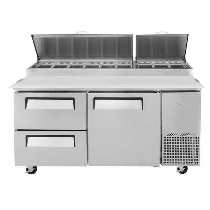 Turbo Air TPR-67SD-D2-N 67" Super Deluxe Pizza Prep Table w/ Refrigerated Base, 115v