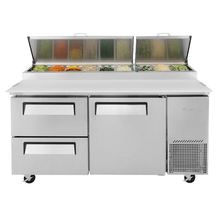 Turbo Air TPR-67SD-D2-N 67" Super Deluxe Pizza Prep Table w/ Refrigerated Base, 115v