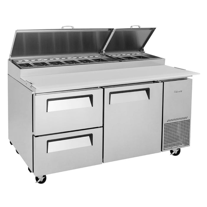 Turbo Air TPR-67SD-D2-N 67" Super Deluxe Pizza Prep Table w/ Refrigerated Base, 115v