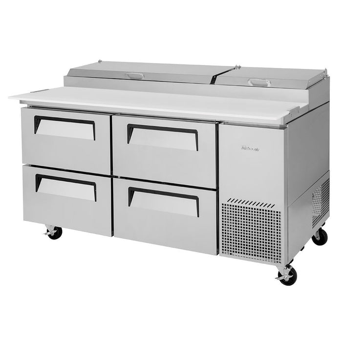 Turbo Air TPR-67SD-D4-N 67" Super Deluxe Pizza Prep Table w/ Refrigerated Base, 115v