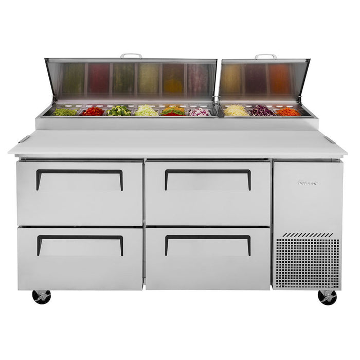Turbo Air TPR-67SD-D4-N 67" Super Deluxe Pizza Prep Table w/ Refrigerated Base, 115v