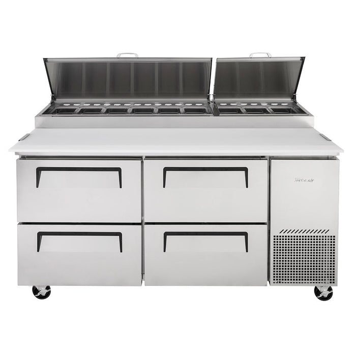 Turbo Air TPR-67SD-D4-N 67" Super Deluxe Pizza Prep Table w/ Refrigerated Base, 115v