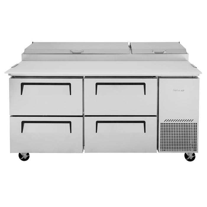 Turbo Air TPR-67SD-D4-N 67" Super Deluxe Pizza Prep Table w/ Refrigerated Base, 115v