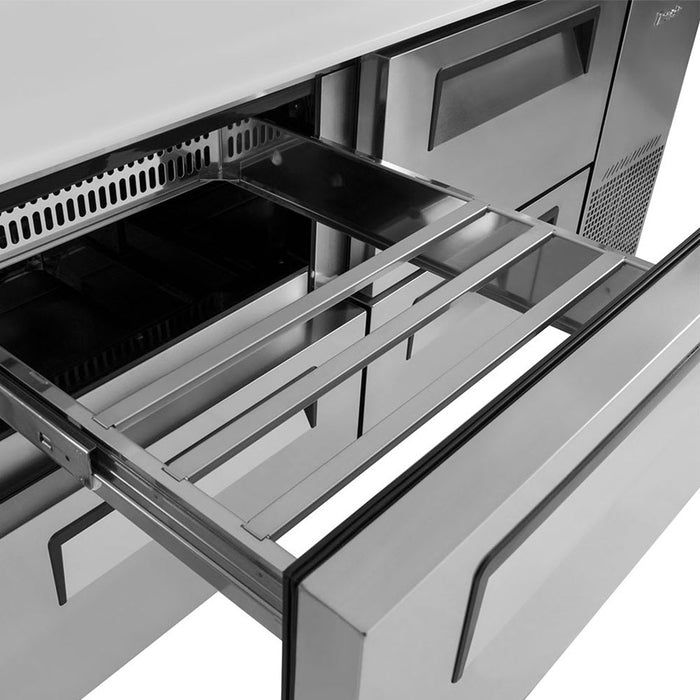Turbo Air TPR-67SD-D4-N 67" Super Deluxe Pizza Prep Table w/ Refrigerated Base, 115v
