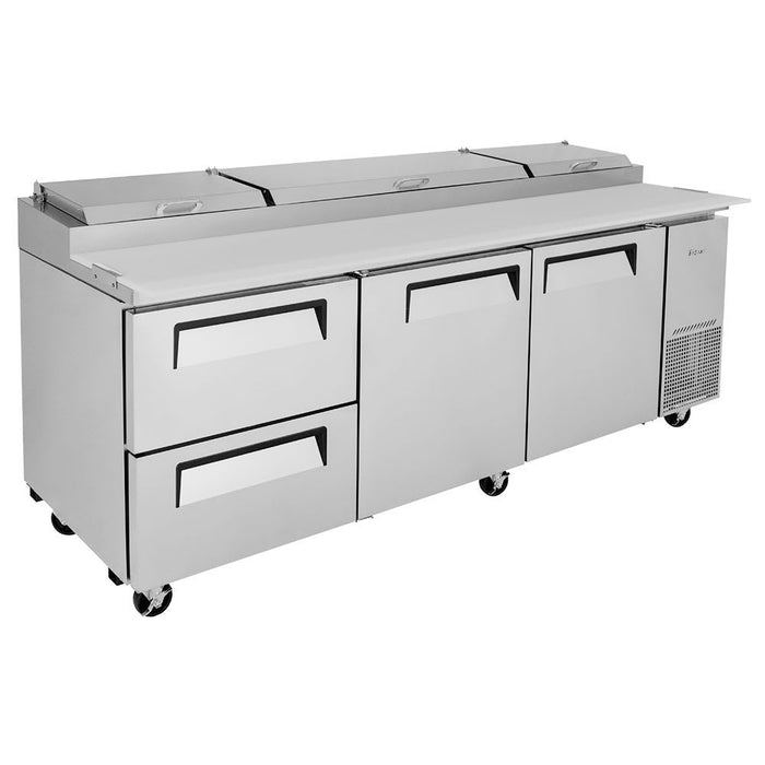 Turbo Air TPR-93SD-D2-N 93" Super Deluxe Pizza Prep Table w/ Refrigerated Base, 115v