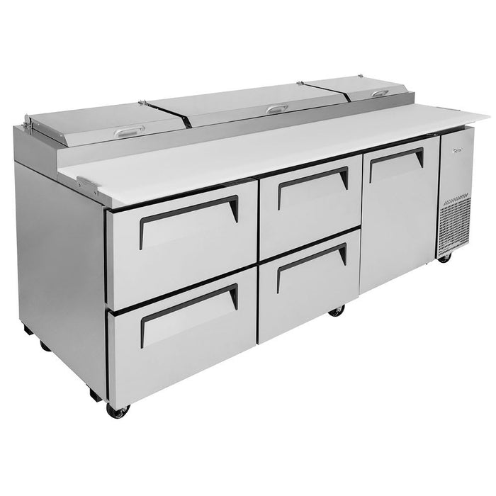 Turbo Air TPR-93SD-D4-N 93" Super Deluxe Pizza Prep Table w/ Refrigerated Base, 115v