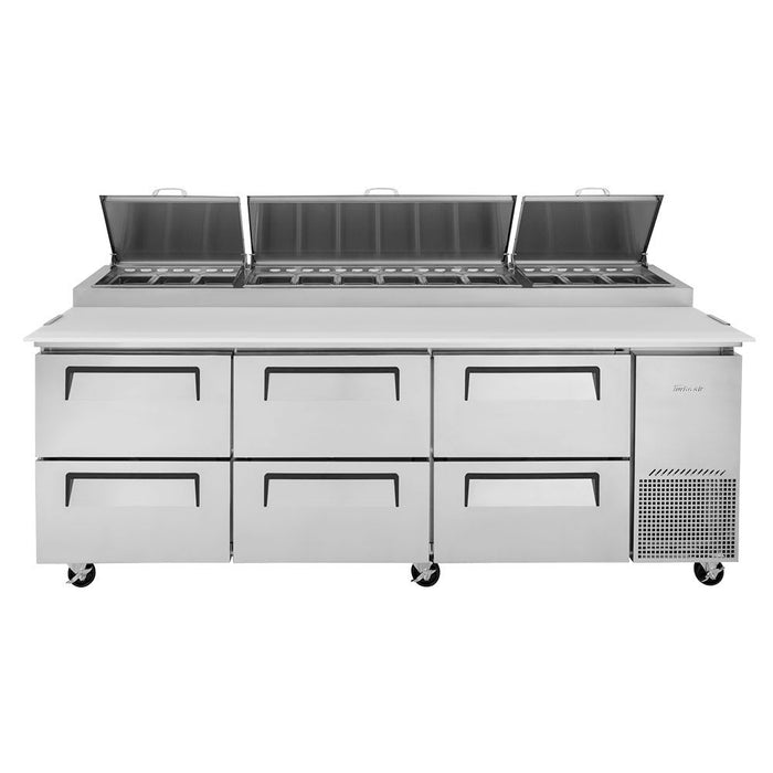 Turbo Air TPR-93SD-D6-N 93" Super Deluxe Pizza Prep Table w/ Refrigerated Base, 115v