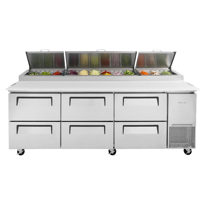 Turbo Air TPR-93SD-D6-N 93" Super Deluxe Pizza Prep Table w/ Refrigerated Base, 115v