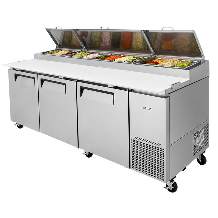 Turbo Air TPR-93SD-N 93" Super Deluxe Pizza Prep Table w/ Refrigerated Base, 115v