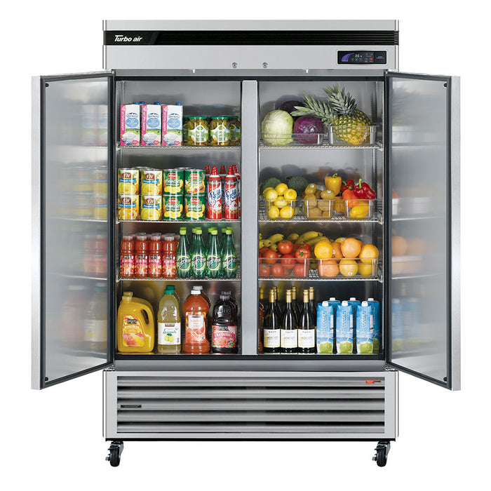 Turbo Air TSR-49SD-N6 54 3/8" Two Section Reach In Refrigerator, (2) Left/Right Hinge Solid Doors, 115v