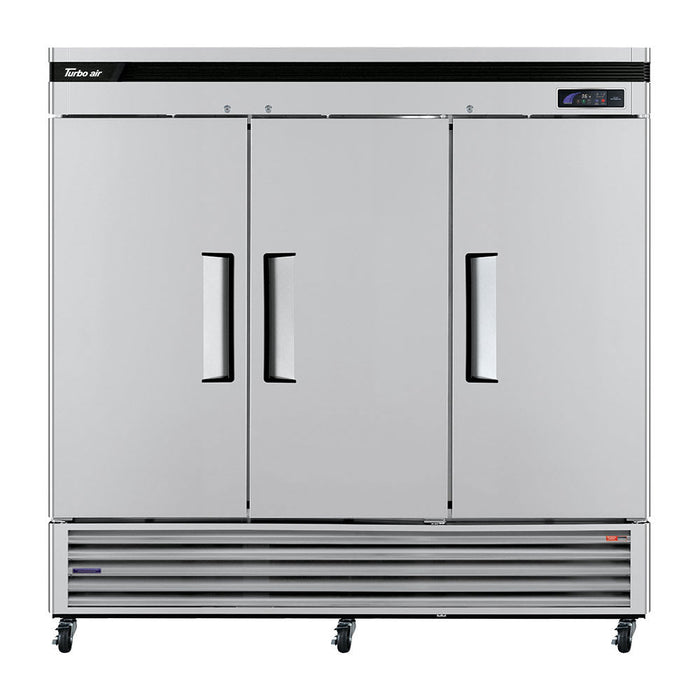Turbo Air TSR-72SD-N 81 7/8" Three Section Reach In Refrigerator, (3) Left/Right Hinge Solid Doors, 115v