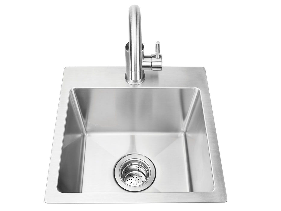 Bull 15-Inch Stainless Steel Dual Mount Sink with Faucet