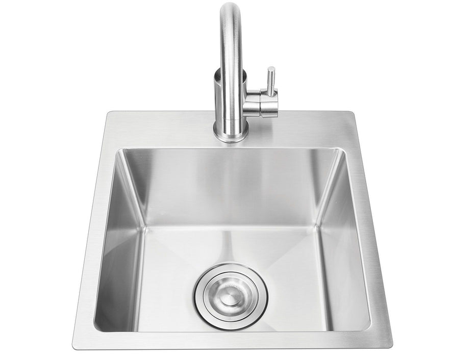 Bull 15-Inch Stainless Steel Dual Mount Sink with Faucet