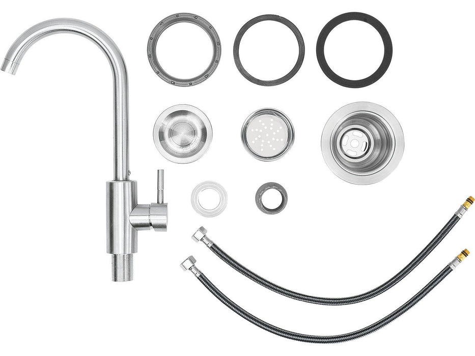 Bull 15-Inch Stainless Steel Dual Mount Sink with Faucet