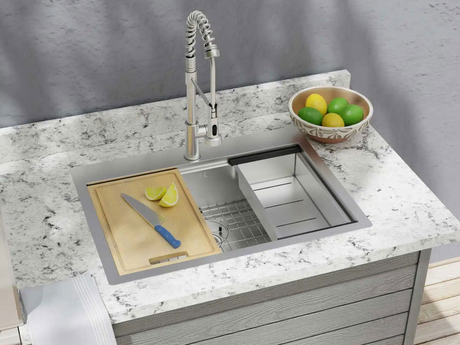 Bull 30-Inch Stainless Steel Dual Mount Sink with Faucet and Accessories