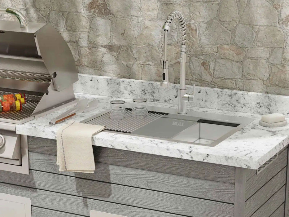 Bull 30-Inch Stainless Steel Dual Mount Sink with Faucet and Accessories