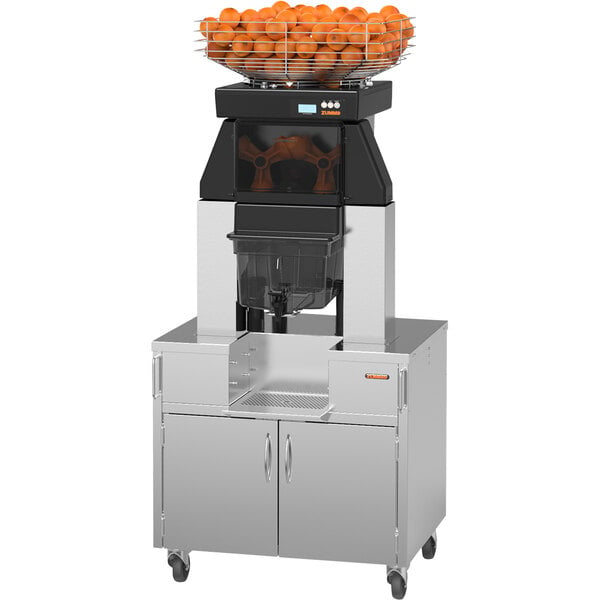 Zummo CV40-N80+210816E-5 Z40 Nature Adapt Commercial Juicer with Drip Tray Service Cabinet - 40 Fruits / Minute