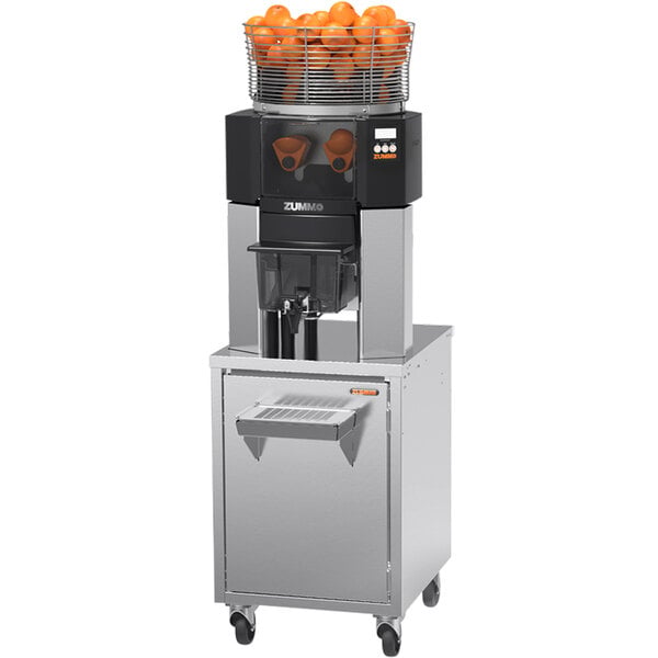 Zummo CS14-N50 Z14 Nature Self-Service Commercial Juicer with Service Cabinet and 20 lb. Load Basket - 16 Fruits / Minute