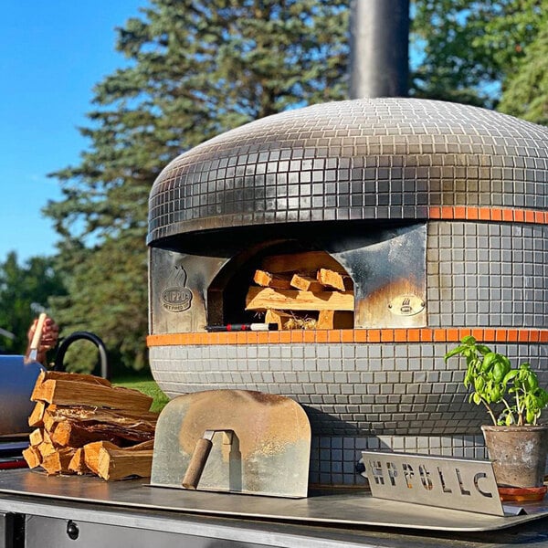 WPPO WKPM-D700 Lava 28" Professional Digital Wood Fire Outdoor Pizza Oven with Convection Fan
