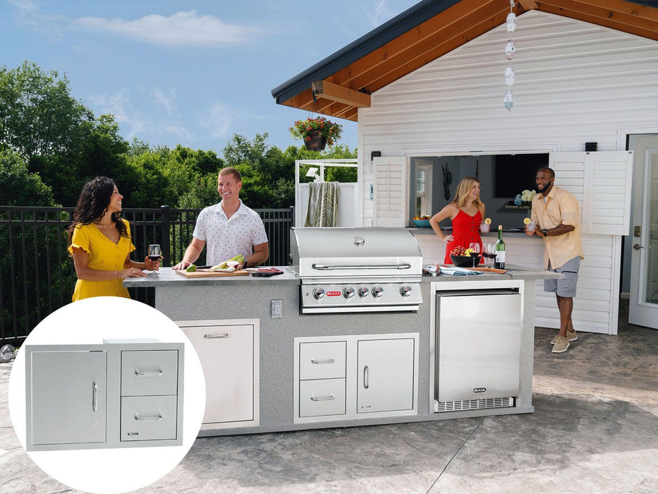 Bull 30-Stainless Steel Access Door & Double Drawer Combo with Reveal