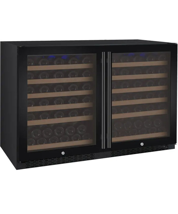 Allavino 47" Wide FlexCount II Tru-Vino 112 Bottle Dual Zone Black Side-by-Side Wine Refrigerator