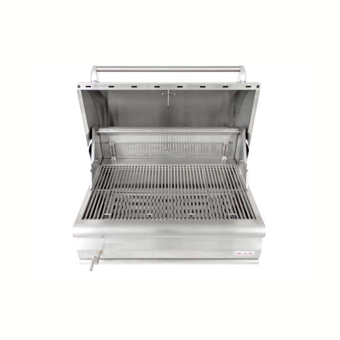 Blaze 32-Inch Built-In Stainless Steel Charcoal Grill With Adjustable Charcoal Tray