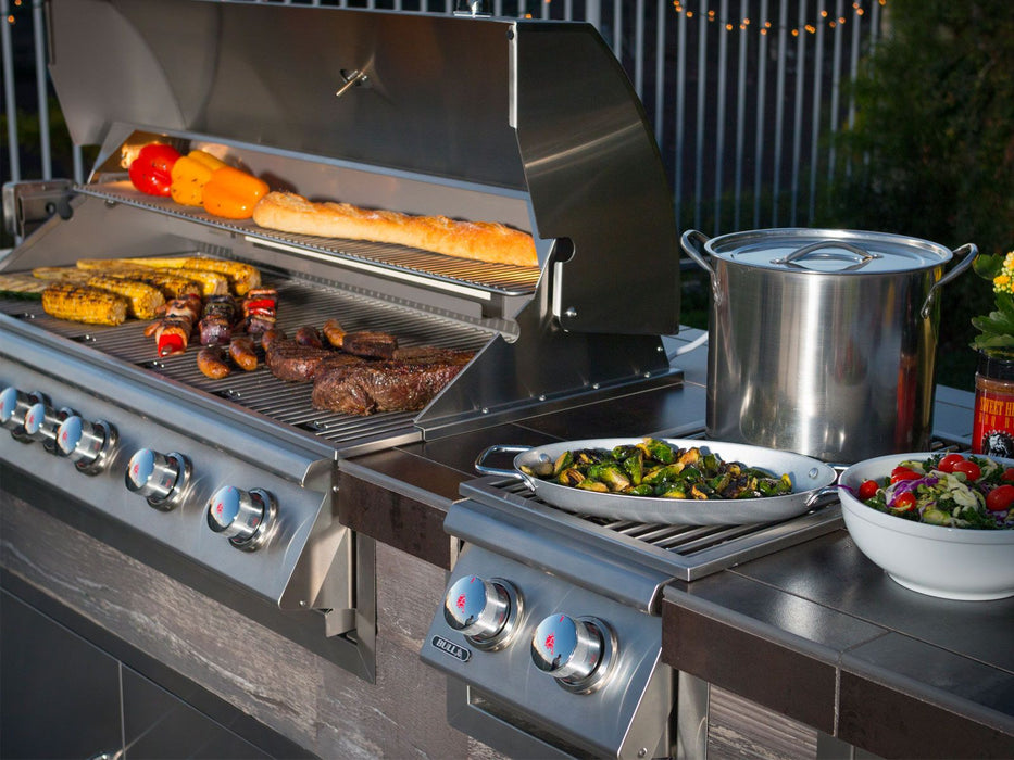 Bull Built-In Gas Double Side Burner with Stainless Steel Lid