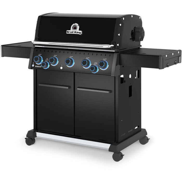 Broil King Baron 500 Pro Shadow 5 Burner Propane Grill w/ Side Burner & Rotisserie Kit - Black - 675144
