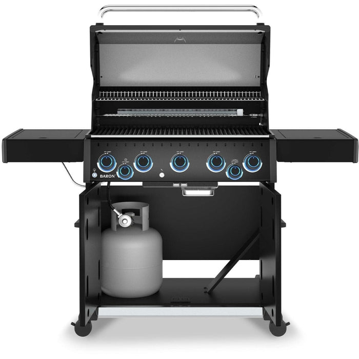 Broil King Baron 500 Pro Shadow 5 Burner Natural Gas Grill w/ Side Burner & Rotisserie Kit - Black - 675147
