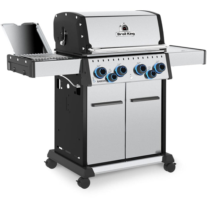 Broil King Baron S 490 PRO IR 4 Burner Propane Grill w/ Infrared Side Burner & Rotisserie Kit - 677344