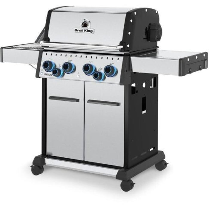 Broil King Baron S 490 PRO IR 4 Burner Natural Gas Grill w/ Infrared Side Burner & Rotisserie Kit - 677347