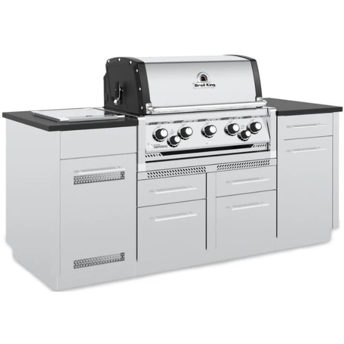 Broil King Imperial S 590i 5-Burner Natural Gas Grill Center With Rotisserie, & Side Burner - Stainless Steel - 896847