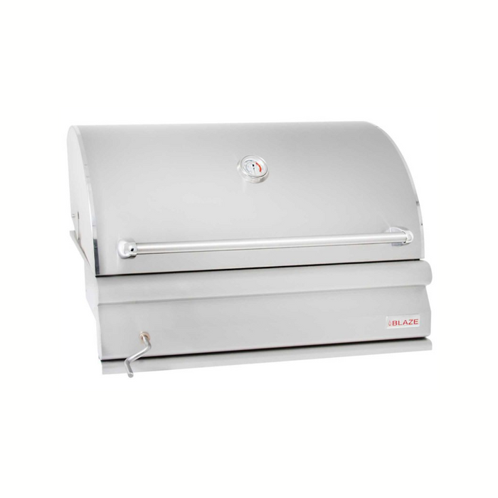 Blaze 32-Inch Built-In Stainless Steel Charcoal Grill With Adjustable Charcoal Tray