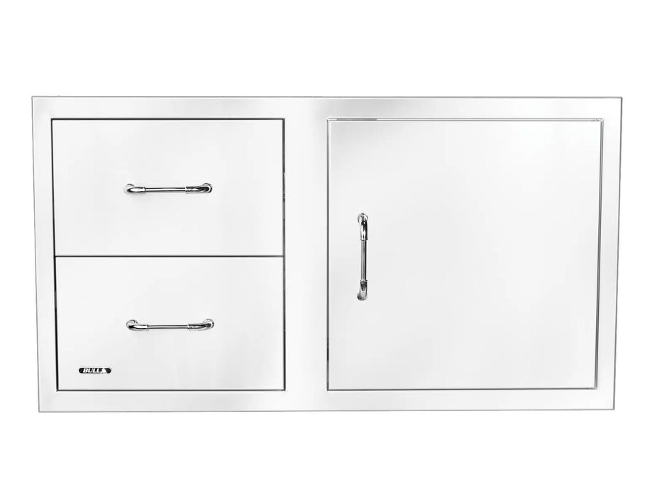 Bull 38-Stainless Steel Reversible Access Door & Double Drawer Combo with Reveal