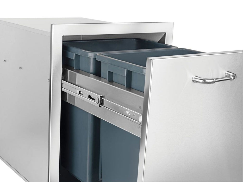 Bull Grills 30-Inch Stainless Steel Double Trash/Recycle Drawer with Reveal