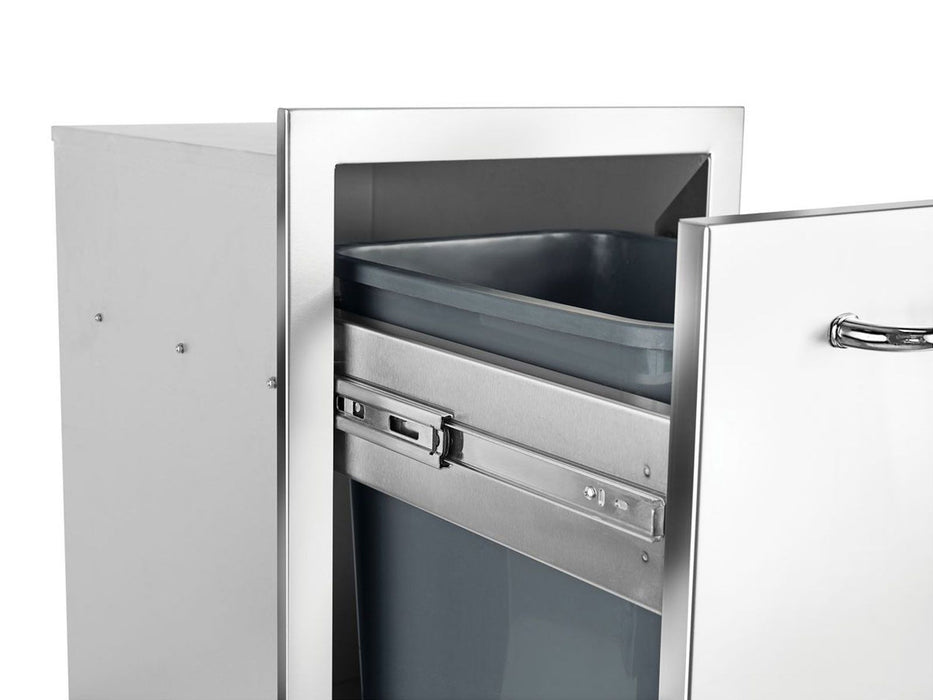 Bull Grills 16-Inch Stainless Steel Narrow Trash/Recycle Drawer with Reveal