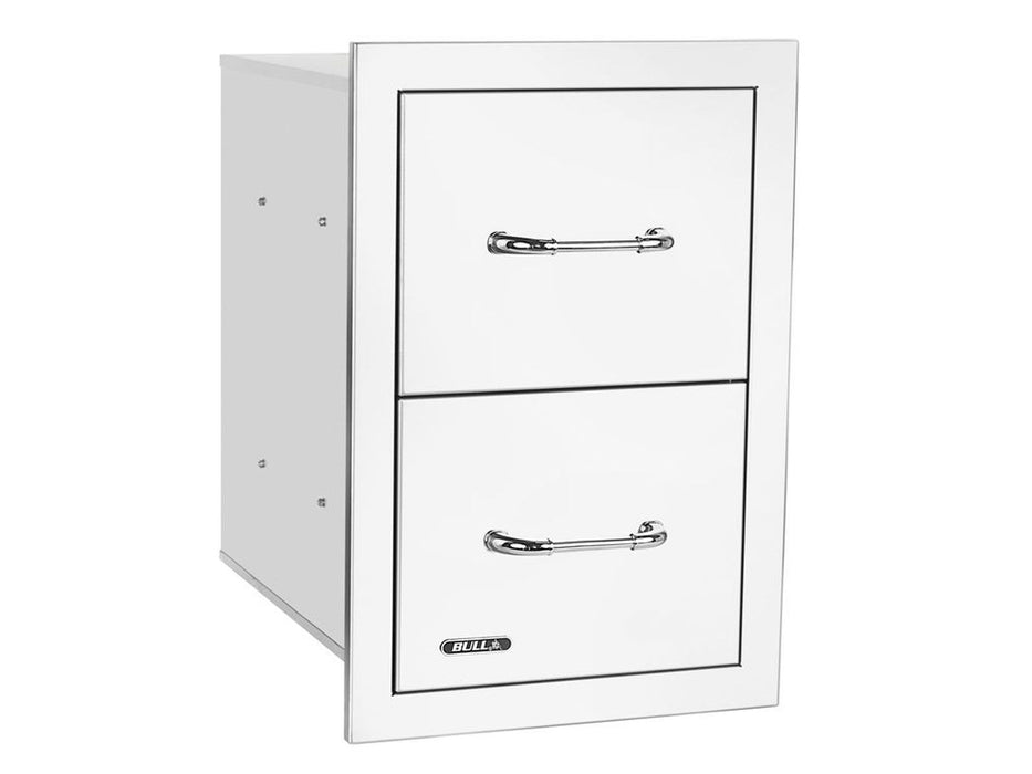 Bull 15-Inch Stainless Steel Double Access Drawer with Reveal